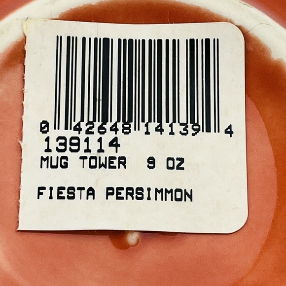 Fiesta Persimmon Tower Mug 9oz Coffee Cup HLC Fiestaware Homer Laughlin - Picture 7 of 9